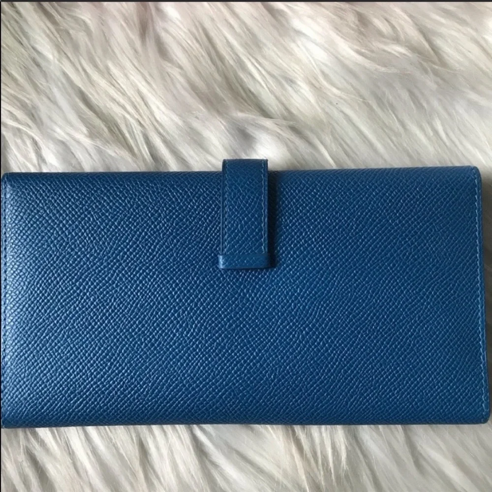 Hermès Bearn Tri-Fold Wallet Epsom Leather Mykonos